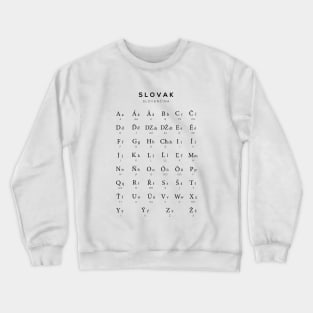 Slovak Alphabet Language Learning Chart, White Crewneck Sweatshirt